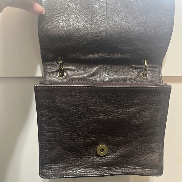 Frye Jade Leather Crossbody Or Double Chain Strap Shoulder Purse Brown MSRP $198 - Picture 5 of 16